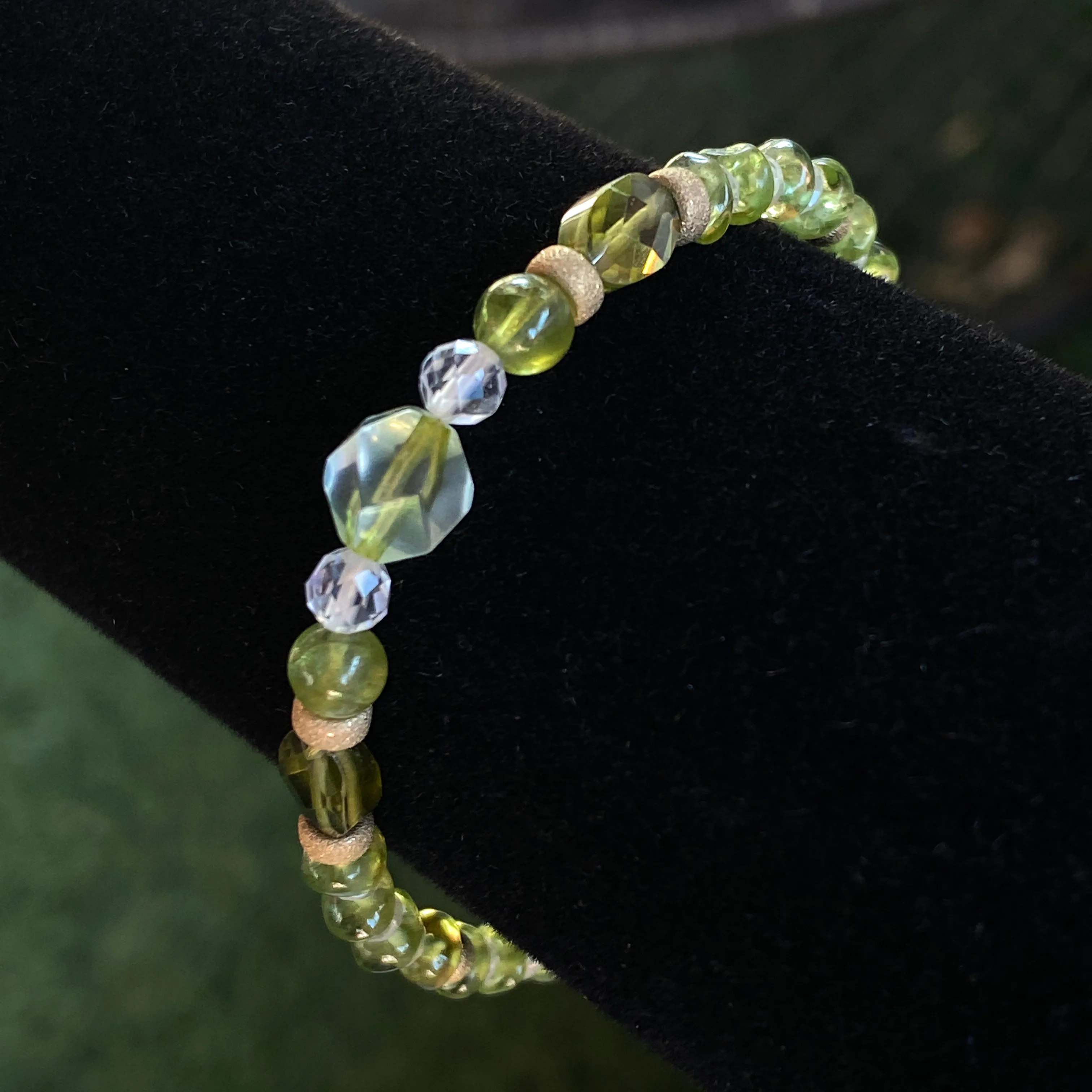 Peridot, Green Topaz, White Topaz, and Gold Fill