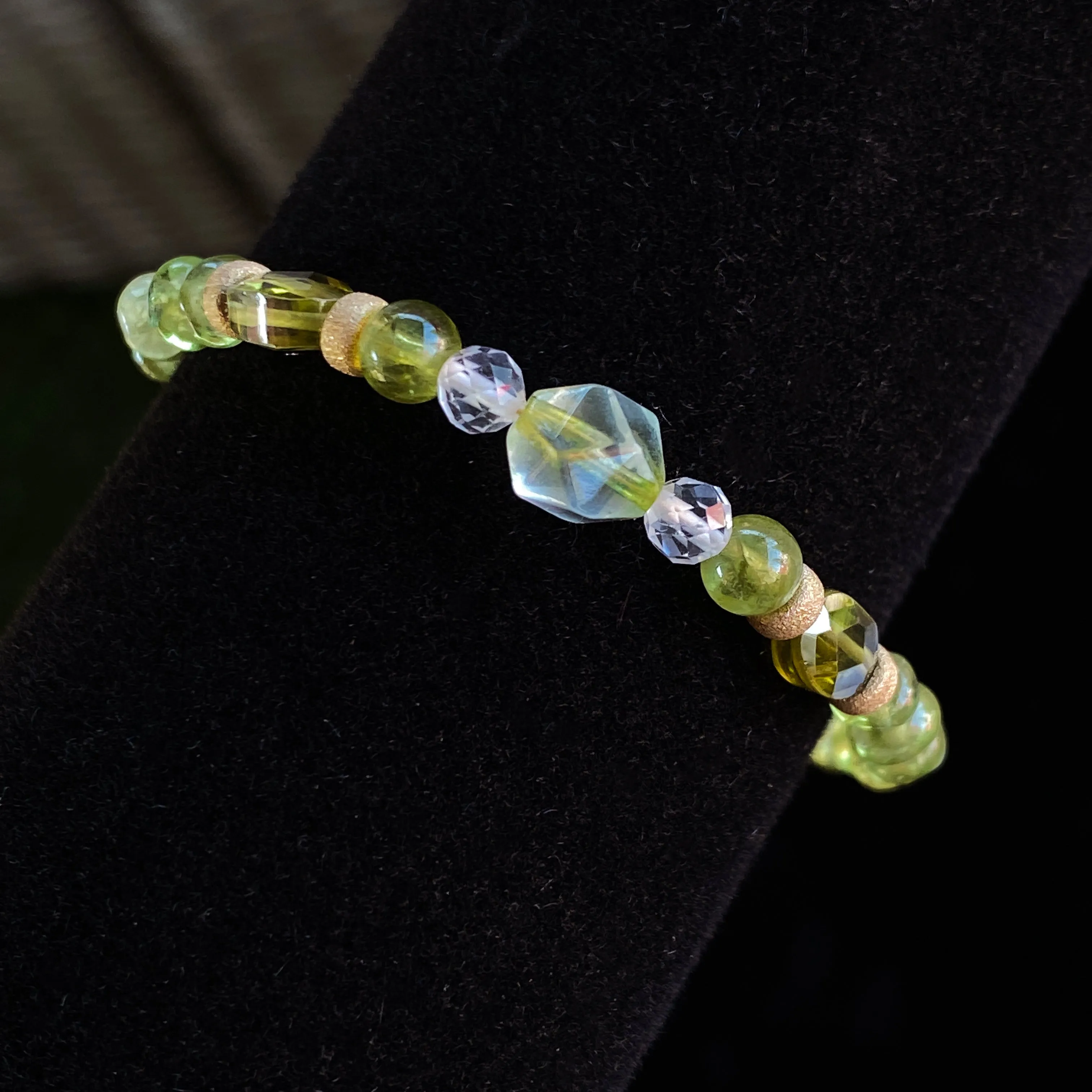 Peridot, Green Topaz, White Topaz, and Gold Fill