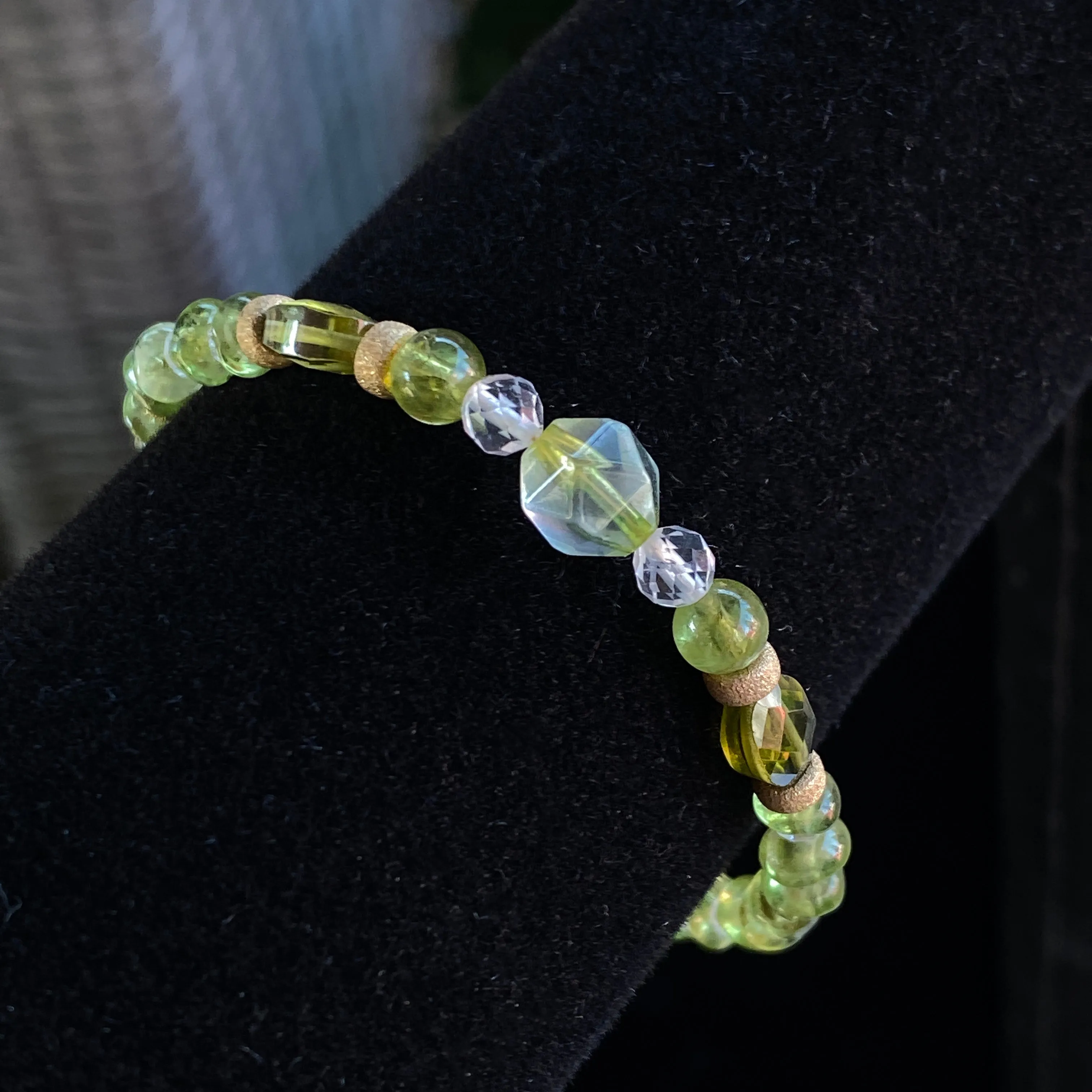 Peridot, Green Topaz, White Topaz, and Gold Fill