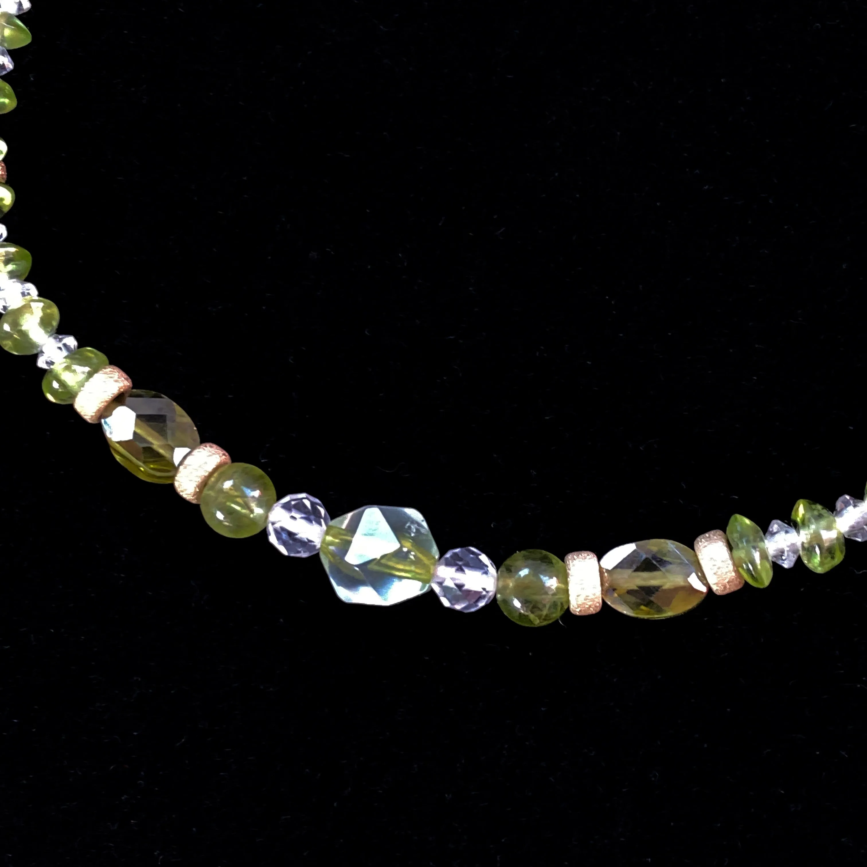 Peridot, Green Topaz, White Topaz, and Gold Fill