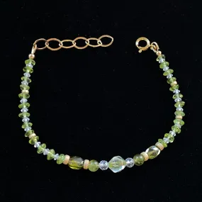 Peridot, Green Topaz, White Topaz, and Gold Fill