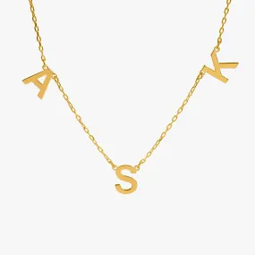 Personalized Letter and Heart Necklace | 14K Solid Gold