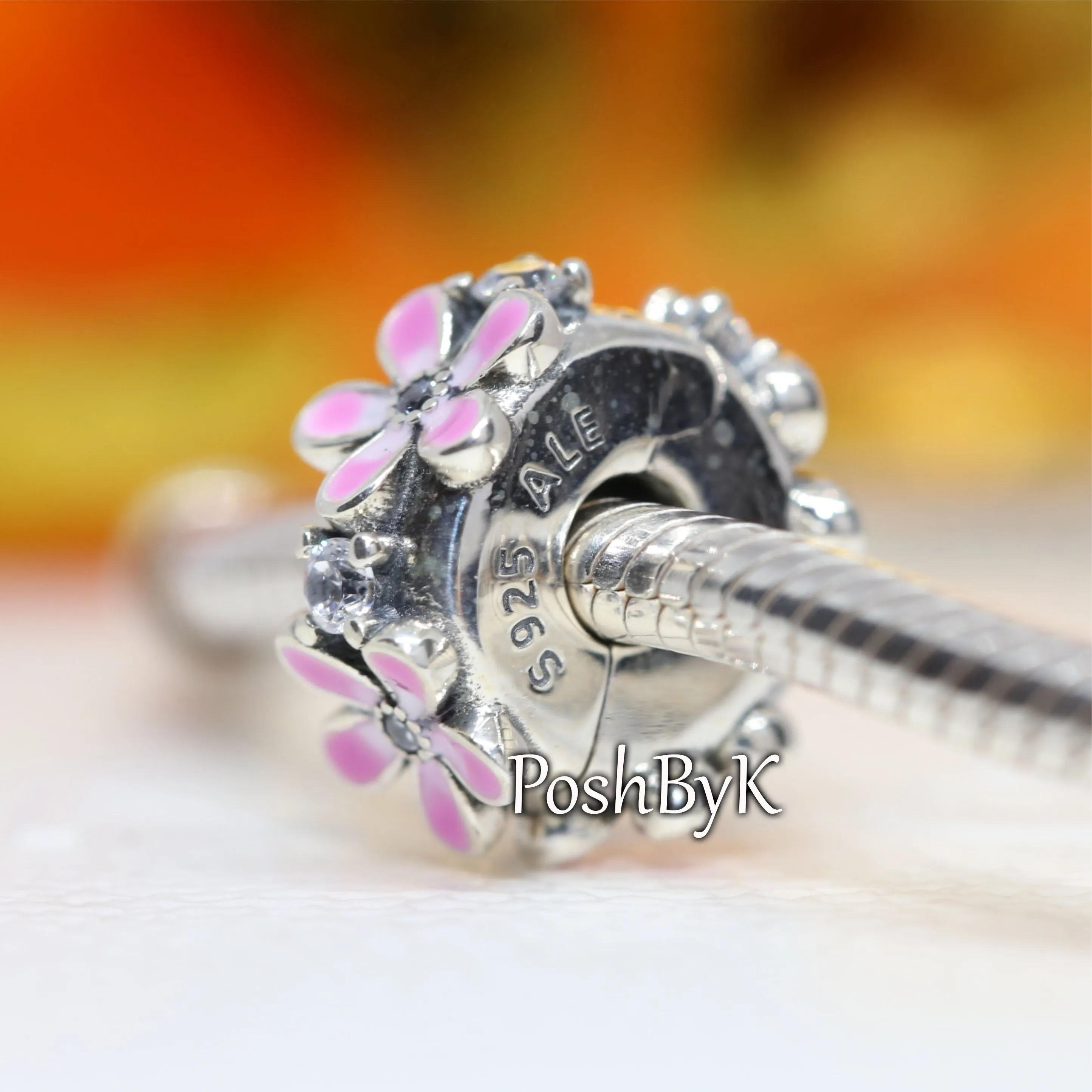 Pink Daisy Flower Clip Charm 798809C01