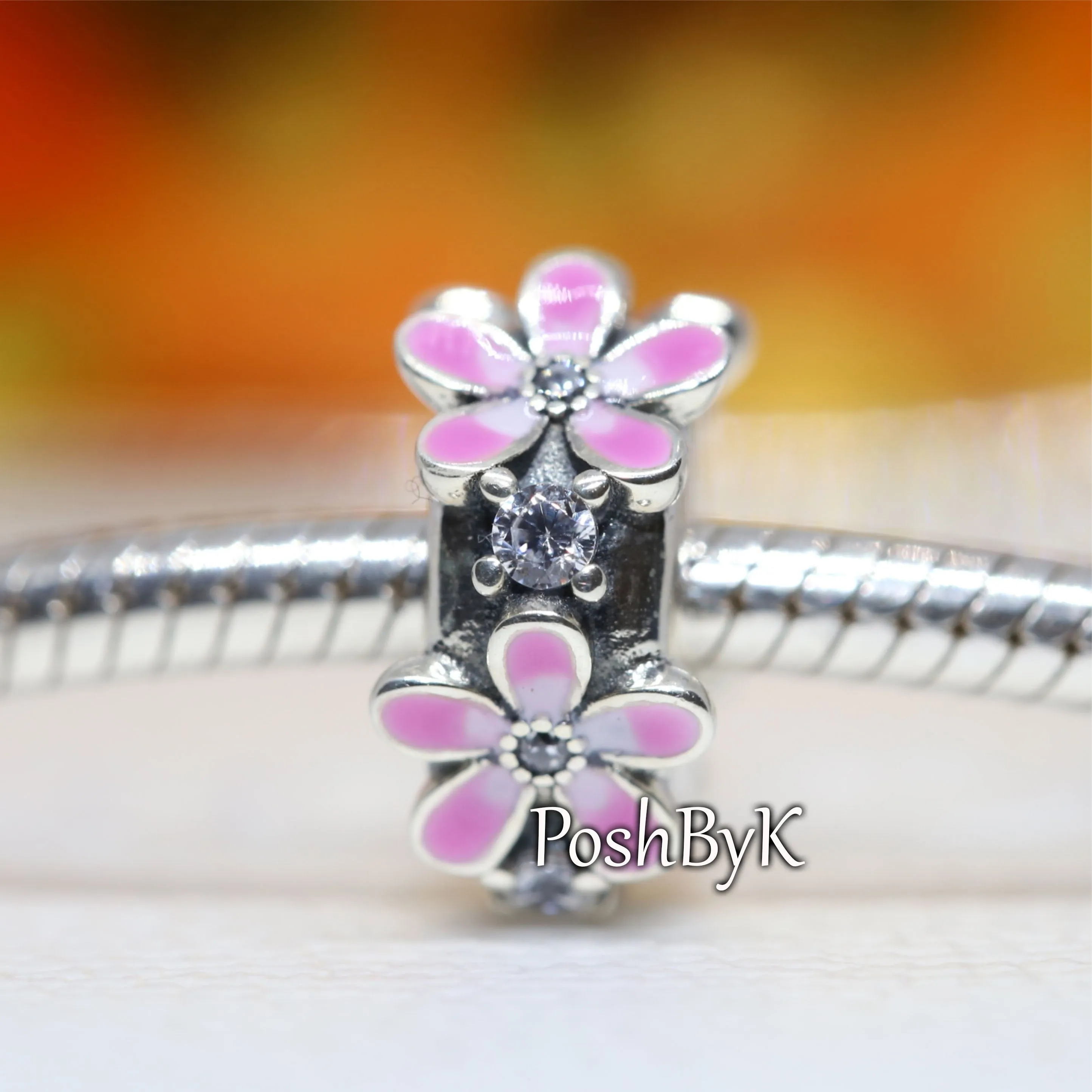 Pink Daisy Flower Clip Charm 798809C01