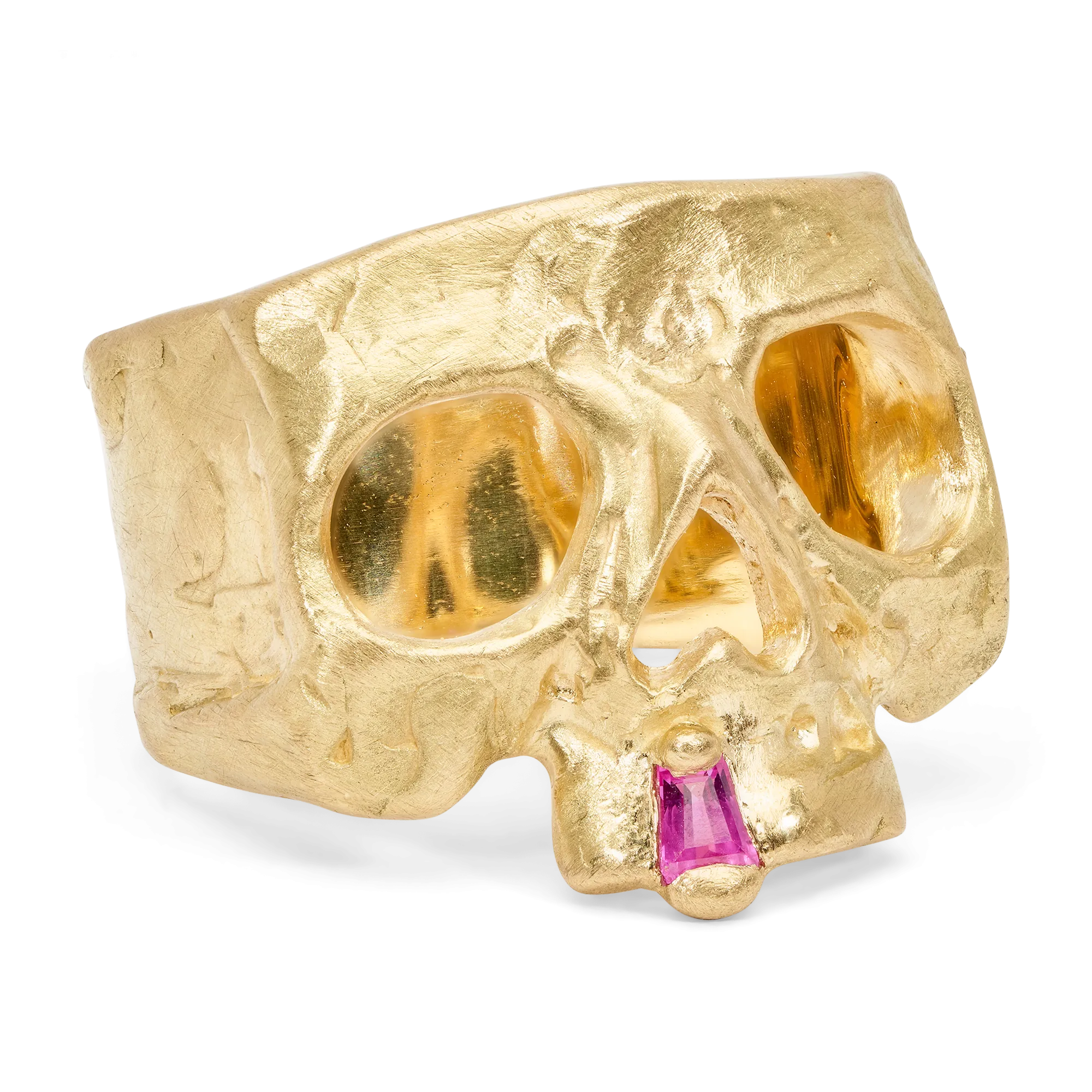 Pink Snaggletooth Skull Ring - Made to Order