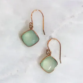 Prehnite Single Drop Hook Earrings