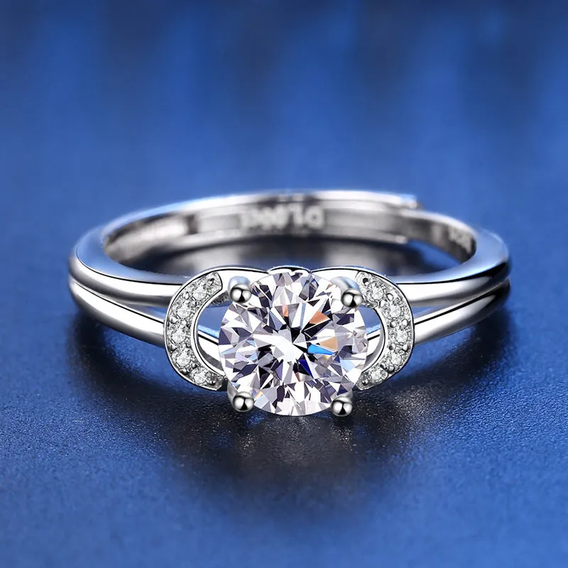 Princess Moissanite Petal Wedding Band