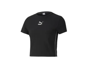 PUMA Classic Cropped Top T-Shirt Donna Black 597631 01