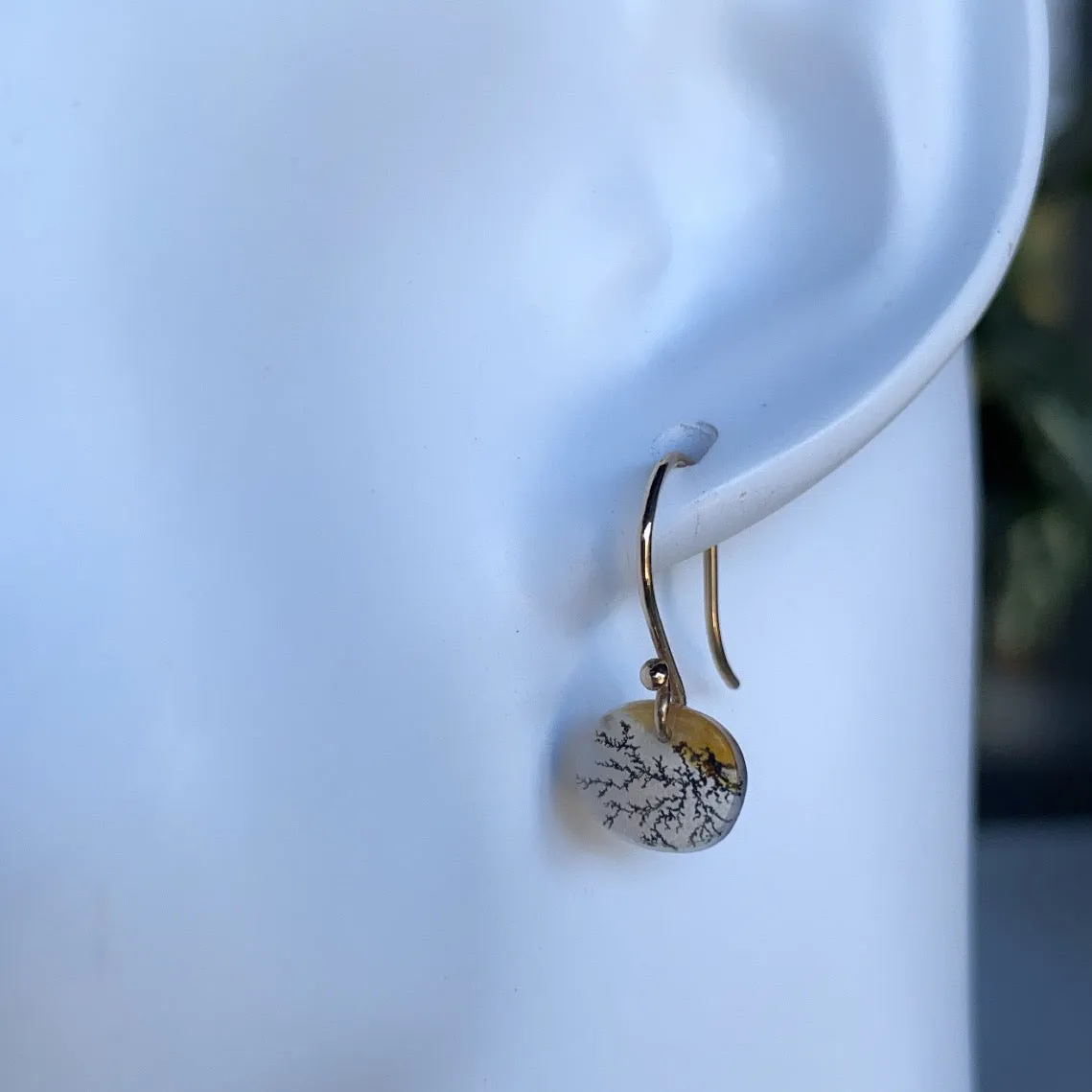 Reaching out dendritic agate earrings