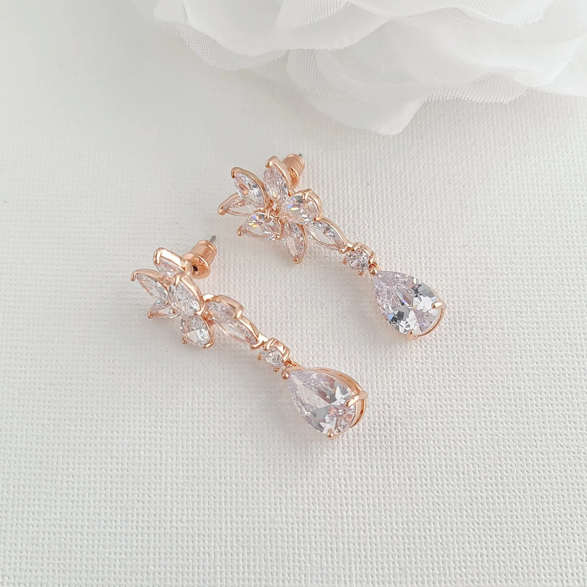 Rose Gold Earrings and Bracelet Set-Ivy