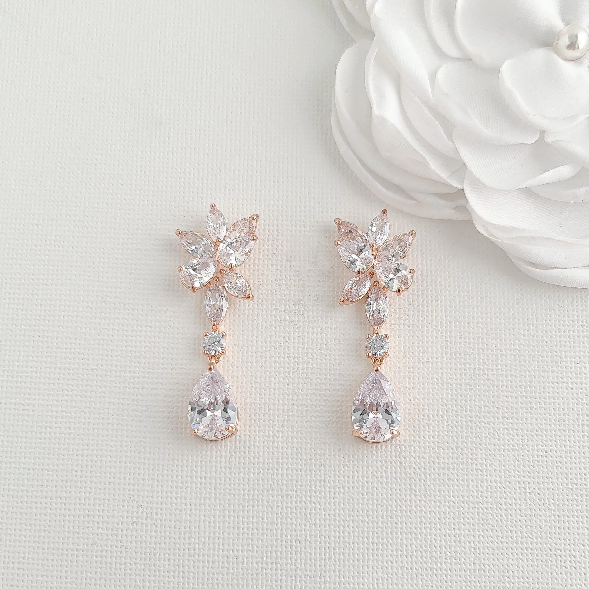 Rose Gold Earrings and Bracelet Set-Ivy