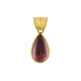 Rose Tourmaline Tear Pendant