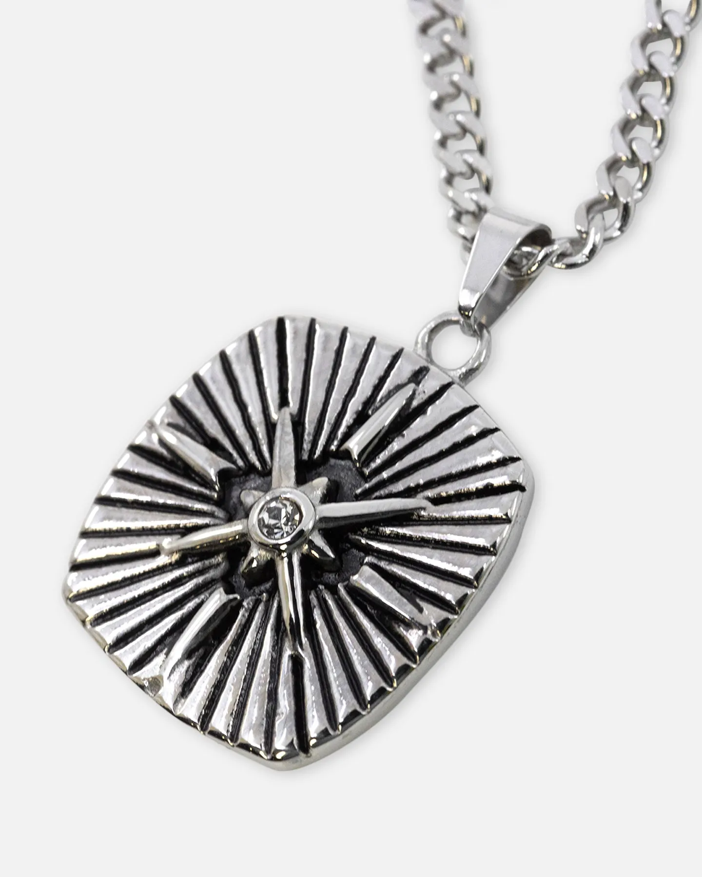 Saint Morta Aged Compass Necklace Stainless Steel