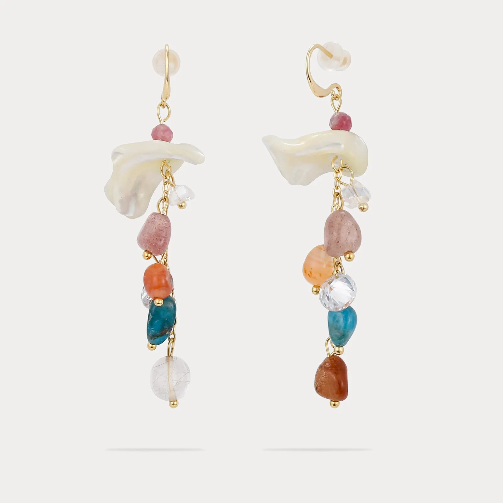 Shell Beaded Drop Earrings