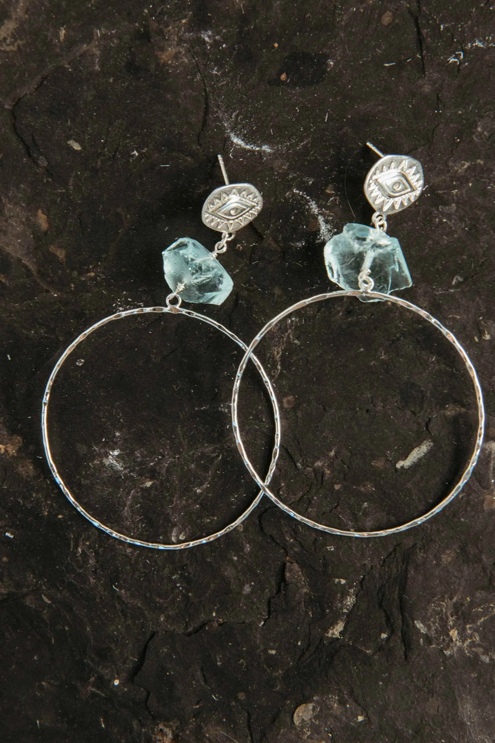 Shielded Aquamarine Earrings