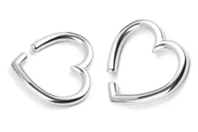 Silver Heart Ear Weights