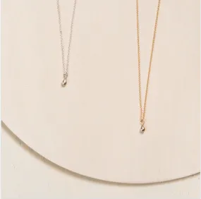 Small Drop Necklace - 10k & 14k Gold