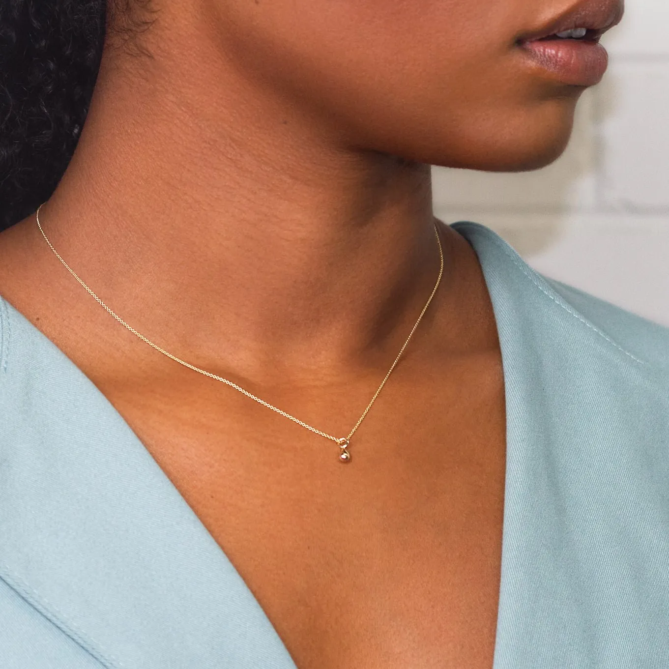 Small Drop Necklace - 10k & 14k Gold