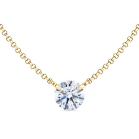 Solo Round Brilliant Diamond Necklace