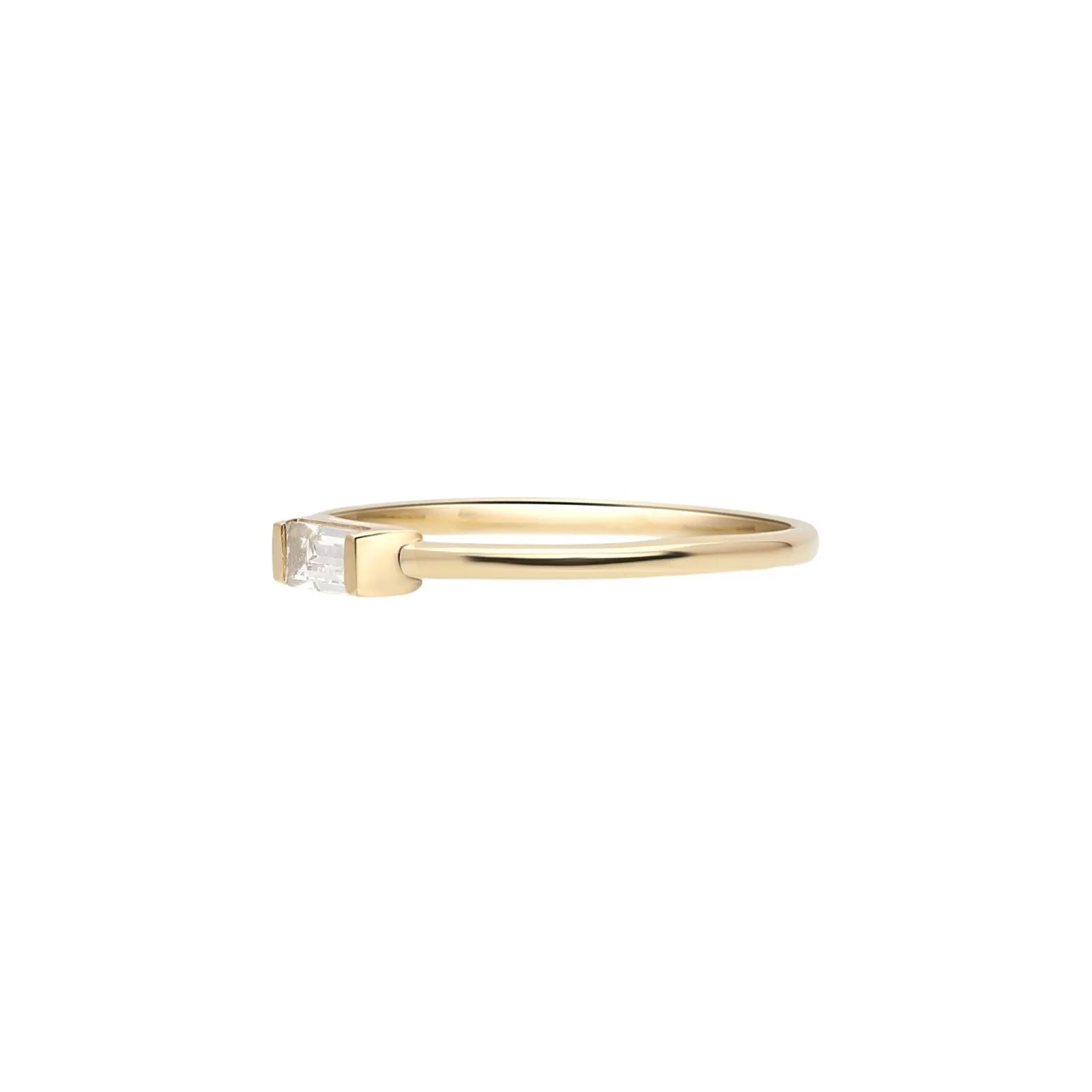 Stacking Ring With Clear Baguette