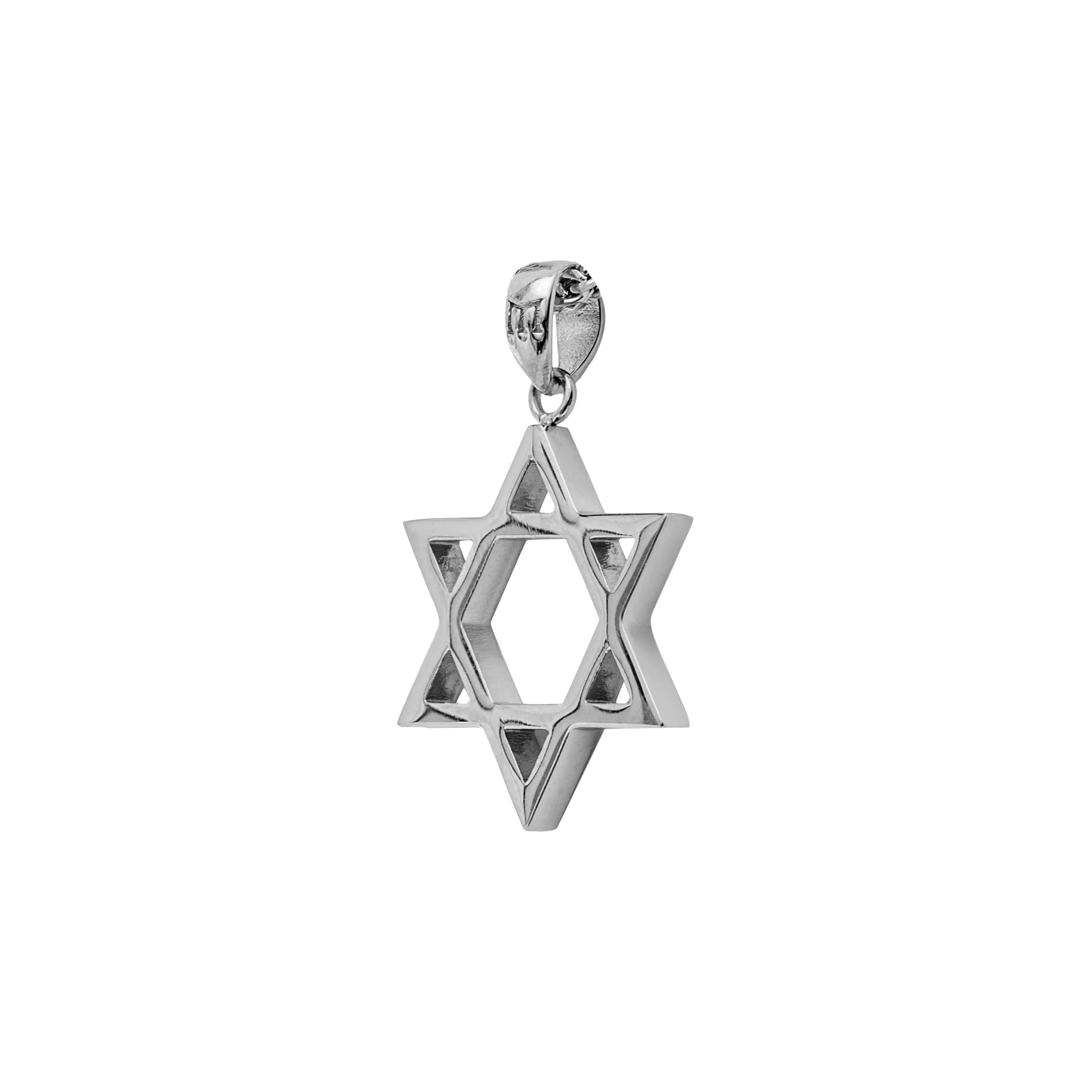 Star of David Pendant - White Gold