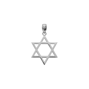 Star of David Pendant - White Gold