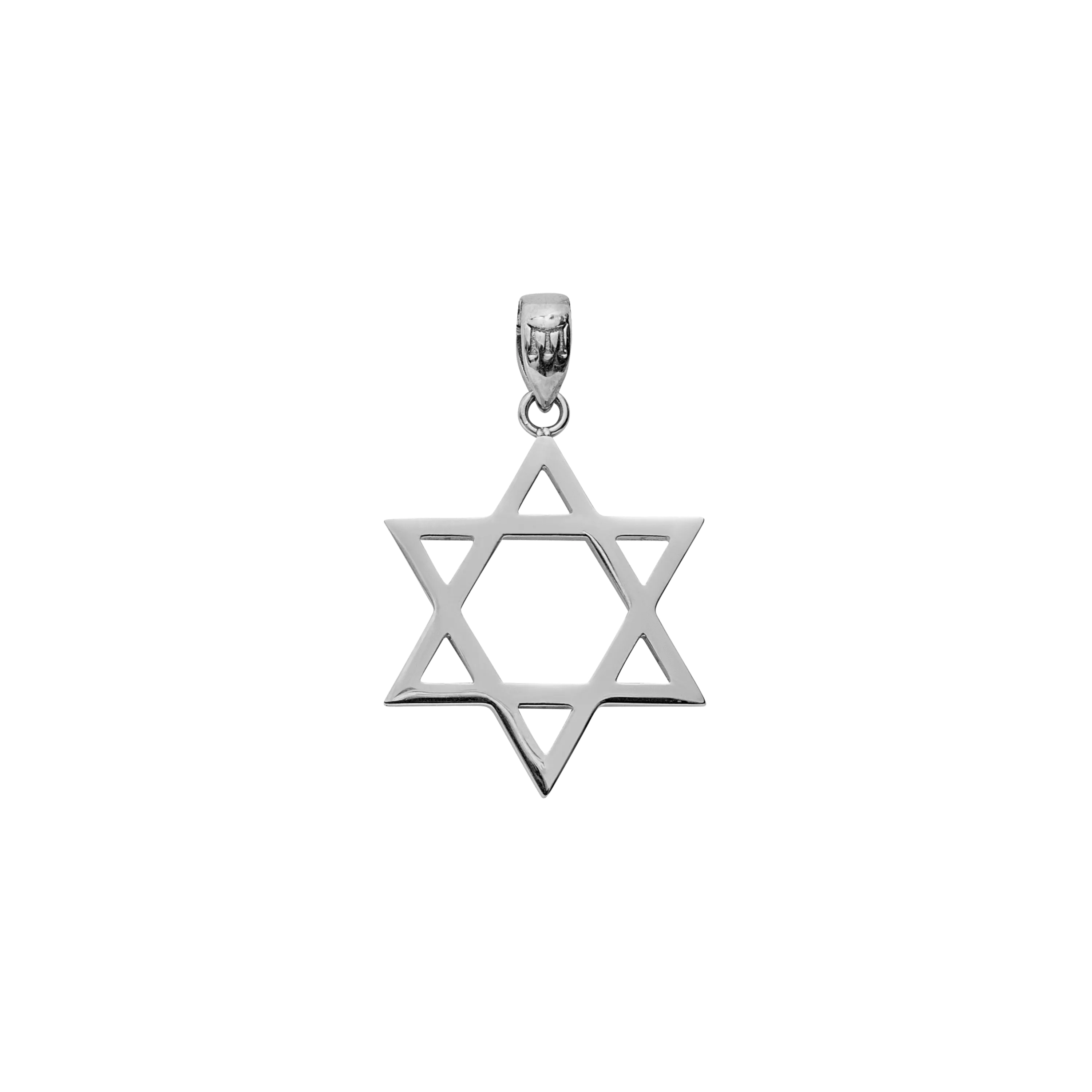 Star of David Pendant - White Gold