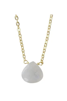 Stephanie Delicate Drop Necklace in Moonstone