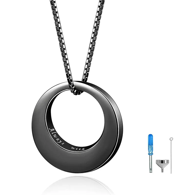 Sterling Silver Circle of Life Eternity Memorial Urn Necklace Always with me Cremation Jewelry Pendant Necklaces for ashes