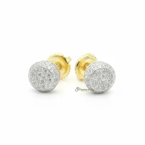 Sterling Silver C.Z Paved Demo Stud Earrings