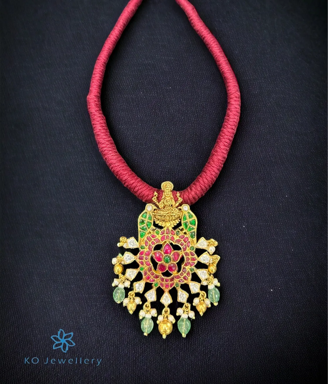 The Dhanasri Lakshmi Silver Thread Necklace