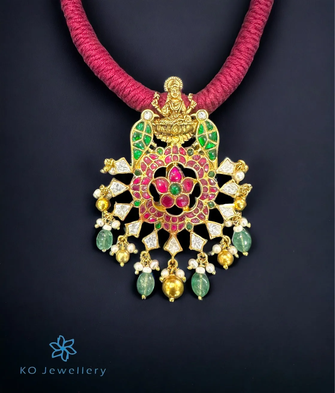 The Dhanasri Lakshmi Silver Thread Necklace