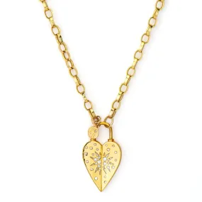 Three Stories 14K Yellow Gold Love Explosion Heart Pendant