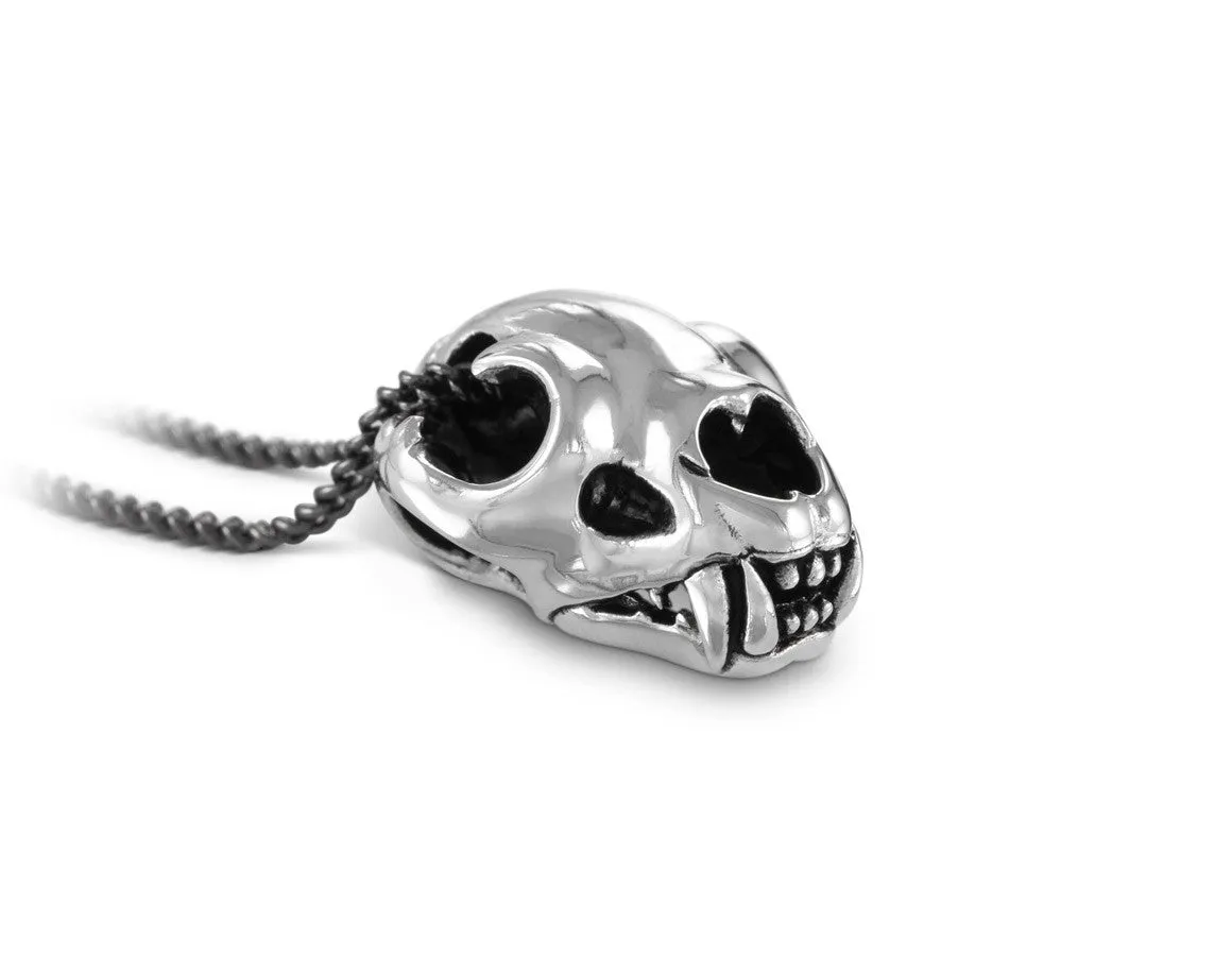 Tiger Skull Necklace - Silver