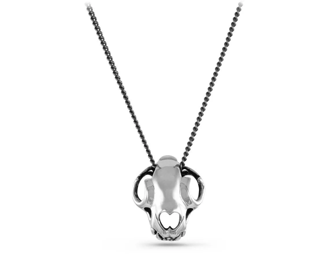 Tiger Skull Necklace - Silver