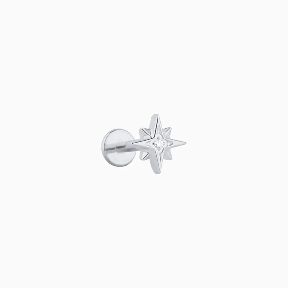 Titanium Eight-pointed Star Stud