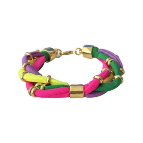 TRA-LA-RA COLORS THREE-LAYERED GOLD BRACELET