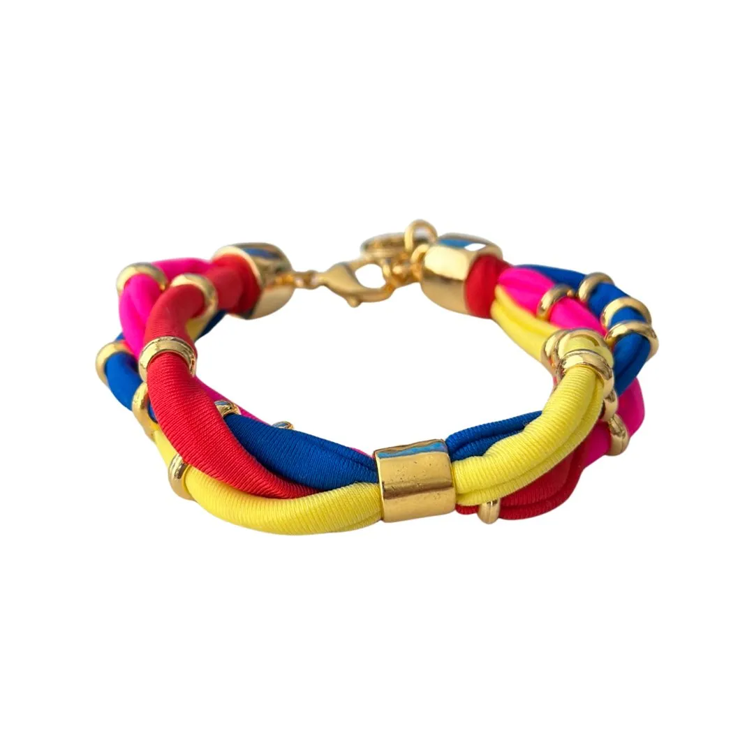 TRA-LA-RA COLORS THREE-LAYERED GOLD BRACELET