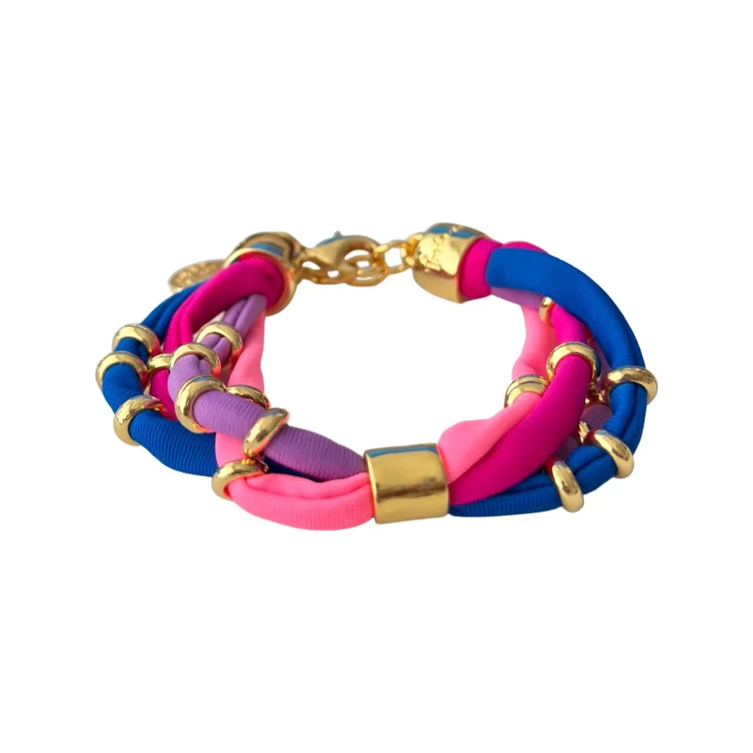 TRA-LA-RA COLORS THREE-LAYERED GOLD BRACELET