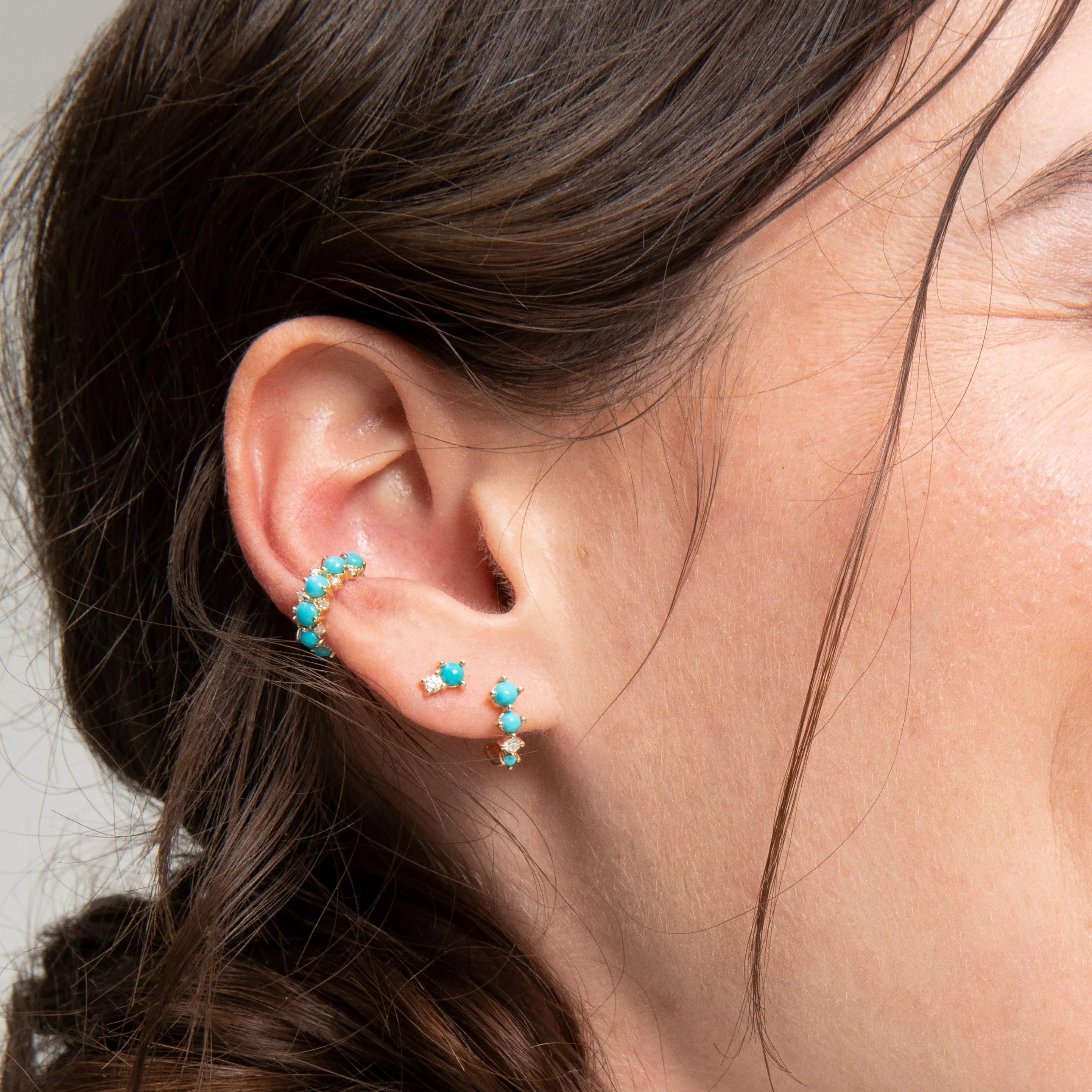 Turquoise   Diamond Ear Cuff