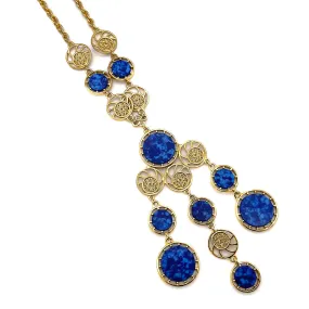 【USA輸入】ヴィンテージ ブルー マーブル ネックレス/Vintage Blue Marble Necklace