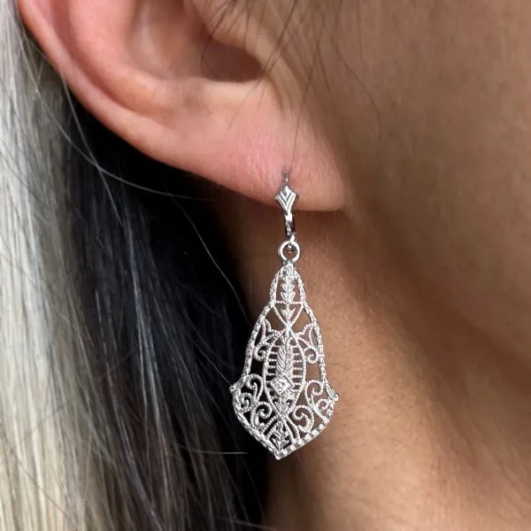 Vintage Diamond Drop Earrings