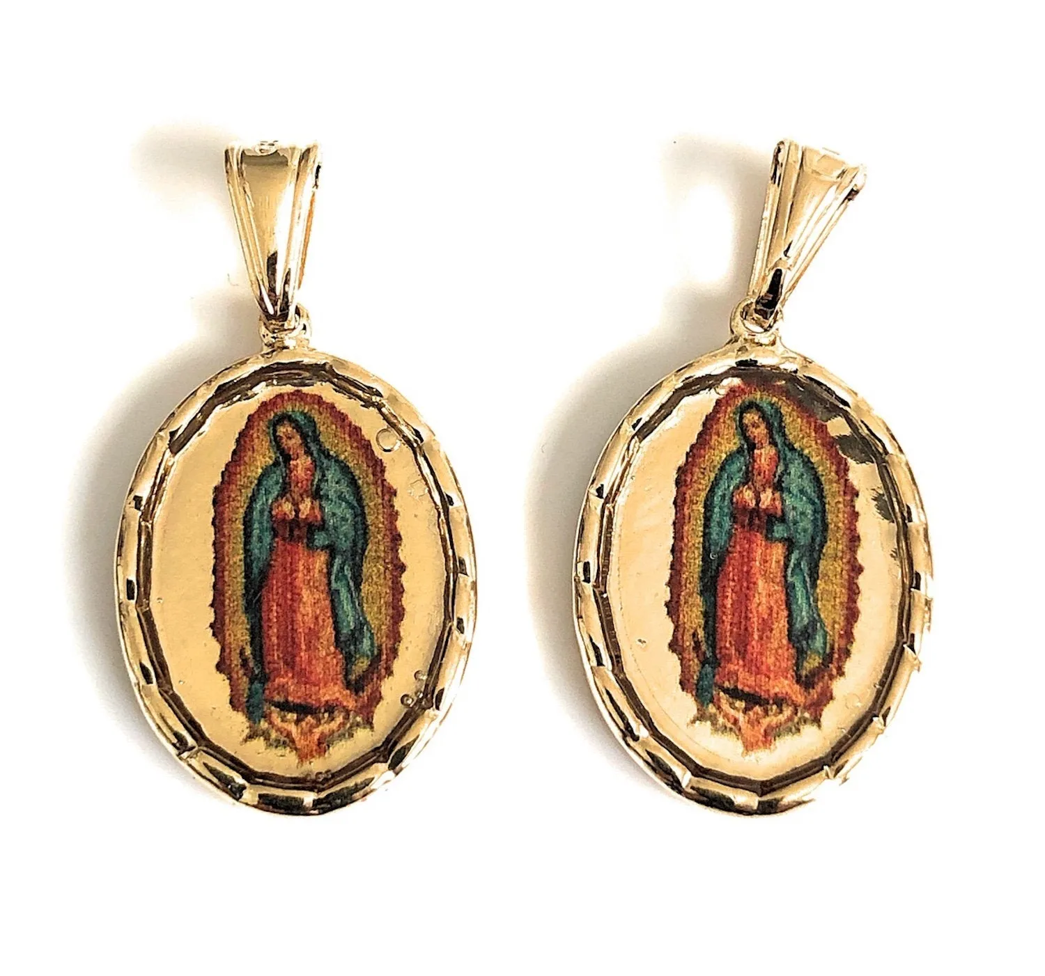 Virgen de Guadalupe Our Lady of Guadalupe Necklace, Our Lady Guadalupe Gold Oval Pendant, Gold Virgin Mary Pendant, Catholic Jewelry, Gifts