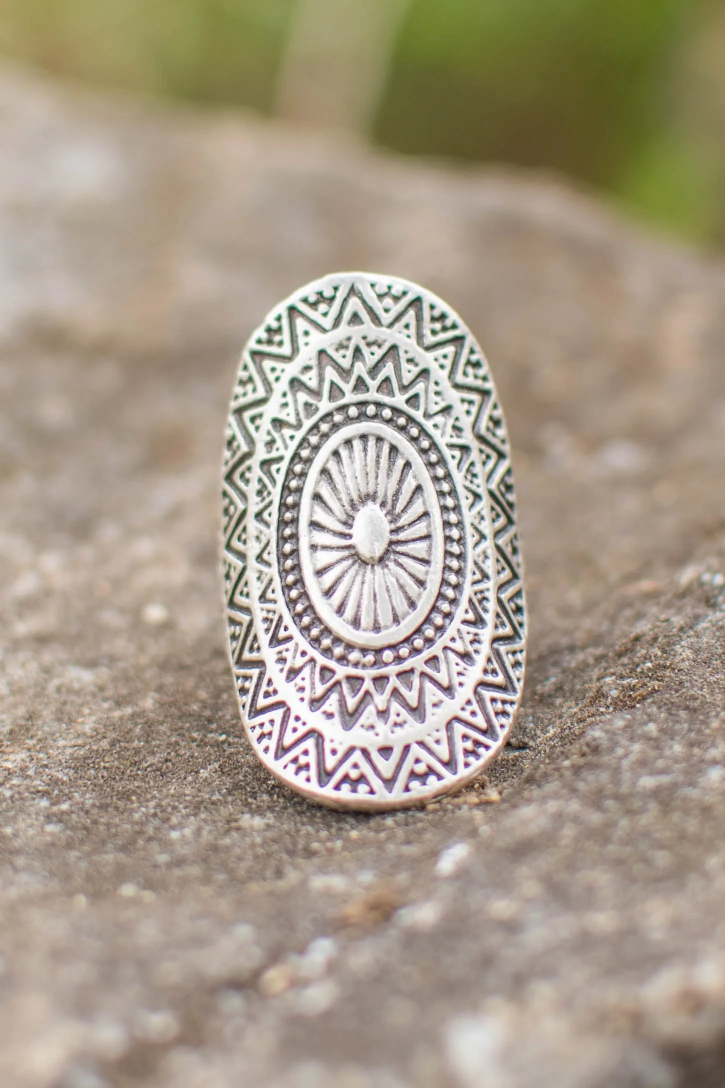 Zamak Celestial Mandala Adjustable Ring